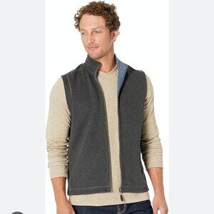 Johnston & Murphy vest XL grey blue knit reversible
